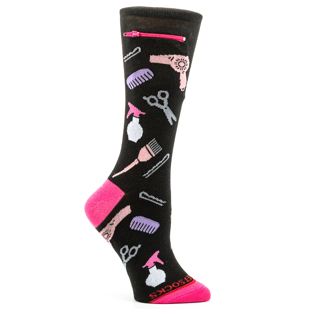 Pocket Socks® Hairdresser on Black, Womens