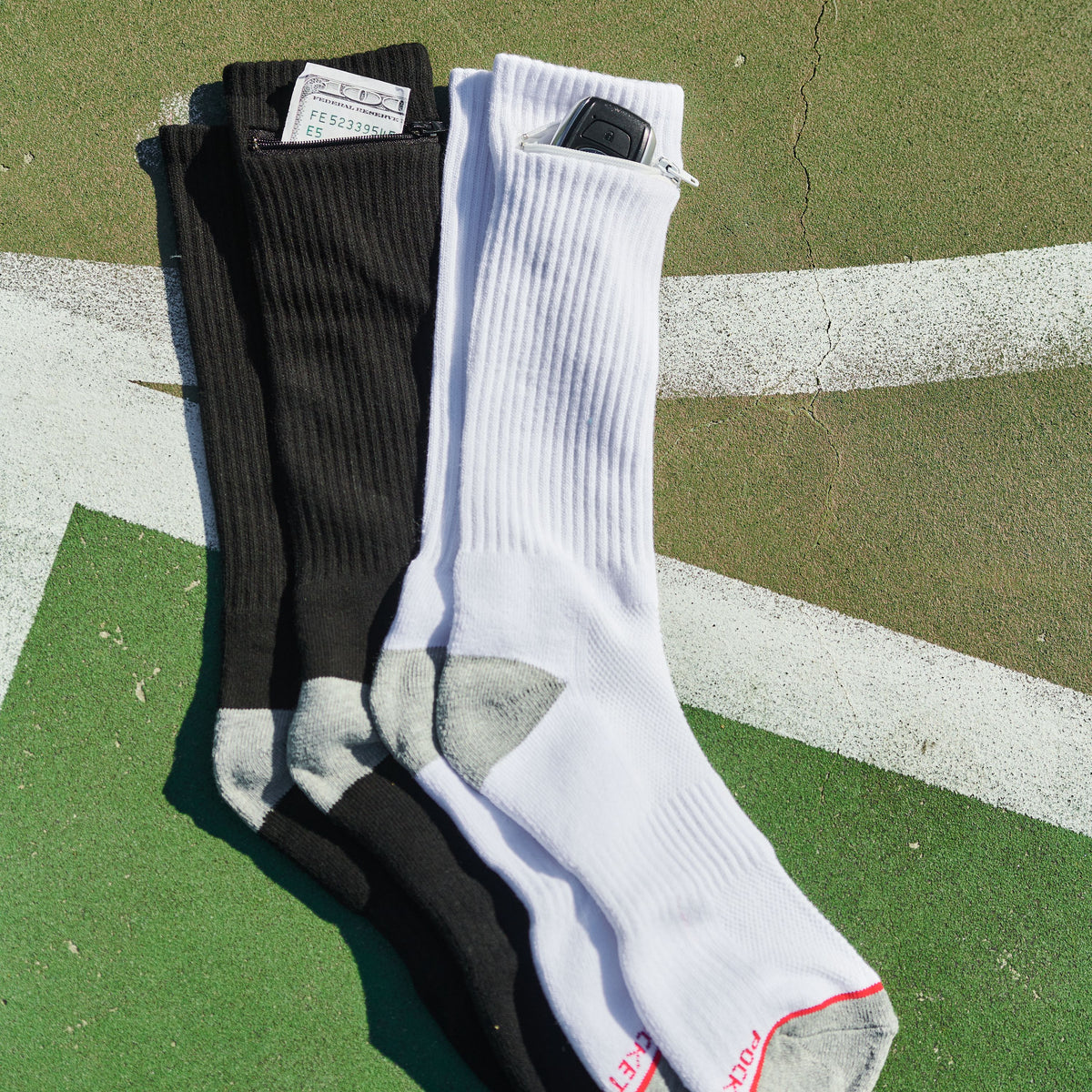 Pocket Socks® Crew White, Medium