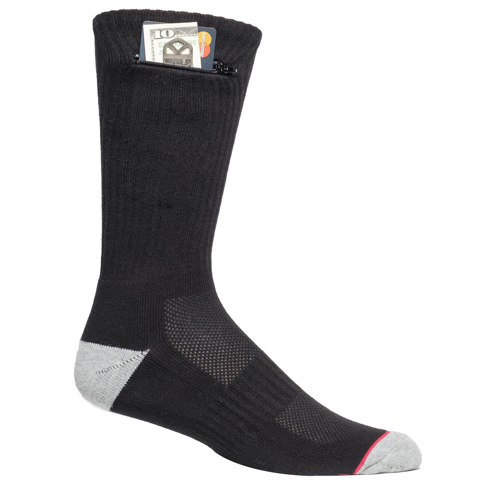 Pocket Socks® Crew Black, Medium