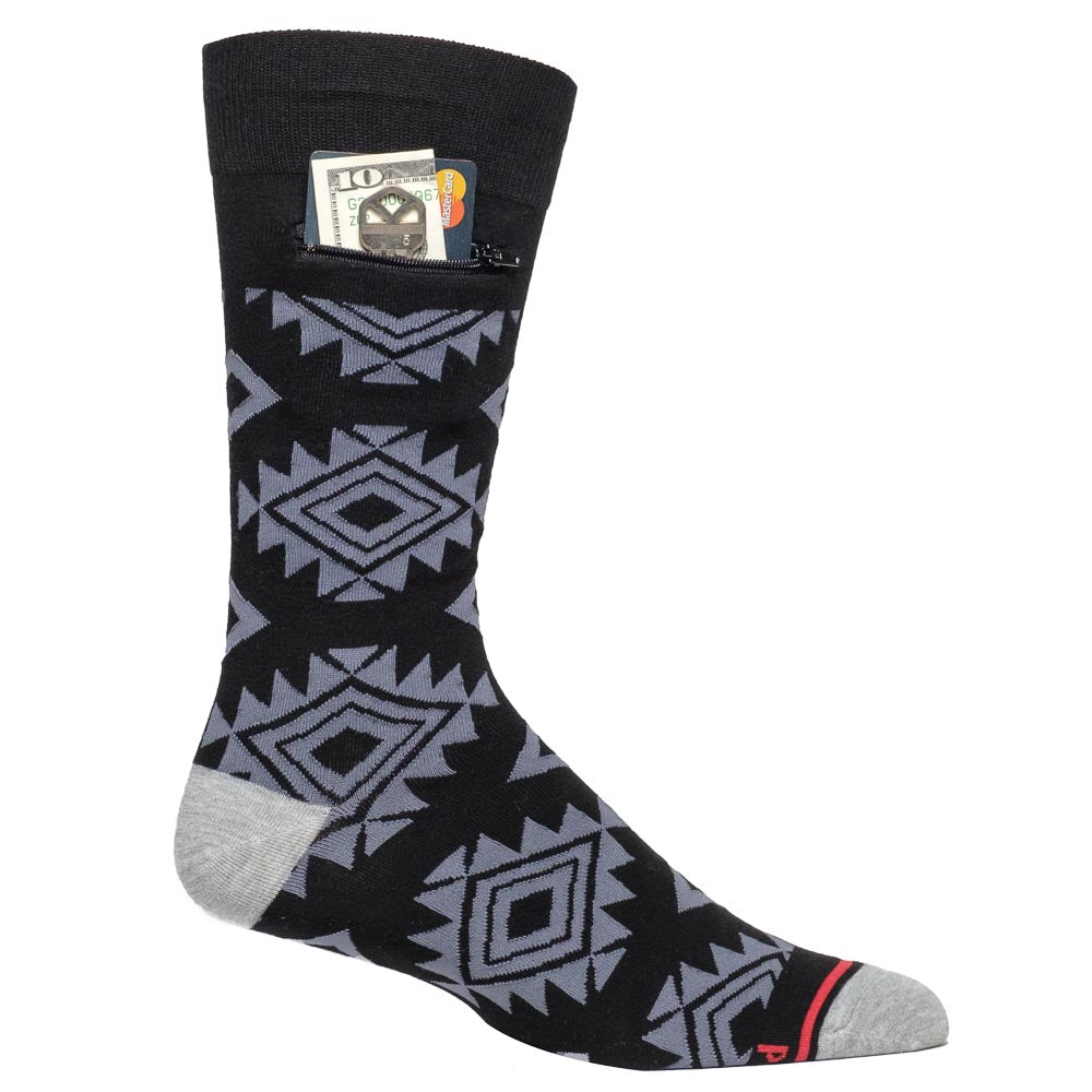Pocket Socks®, Aztek Black, Mens