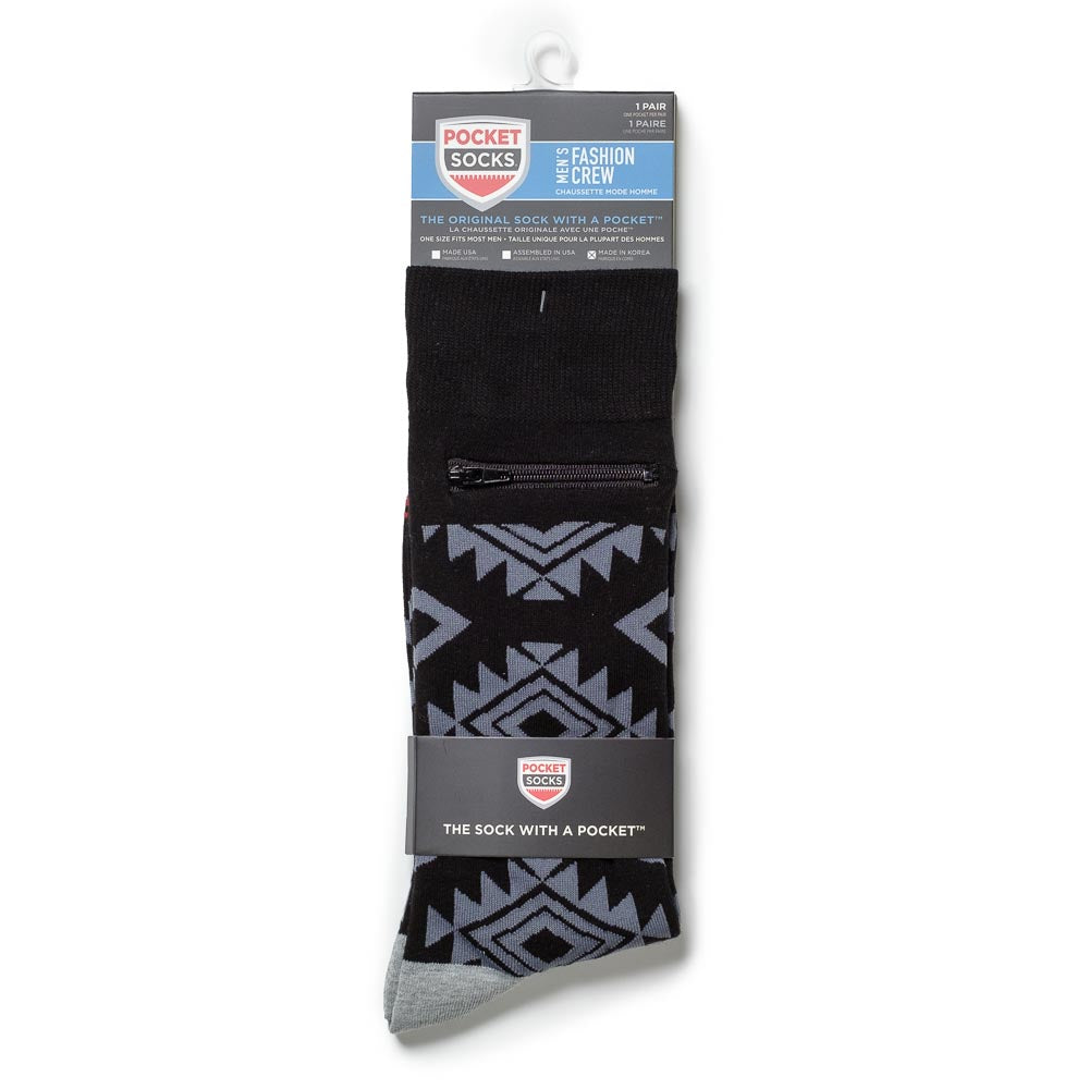 
                  
                    Pocket Socks®, Aztek Black, Mens
                  
                
