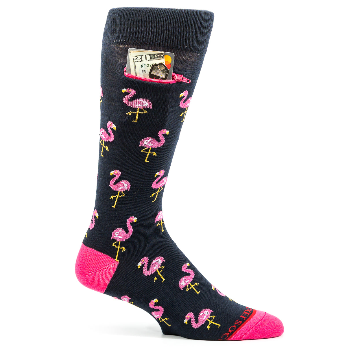 
                  
                    Pocket Socks® Flamingos on Navy, Blue, Mens
                  
                