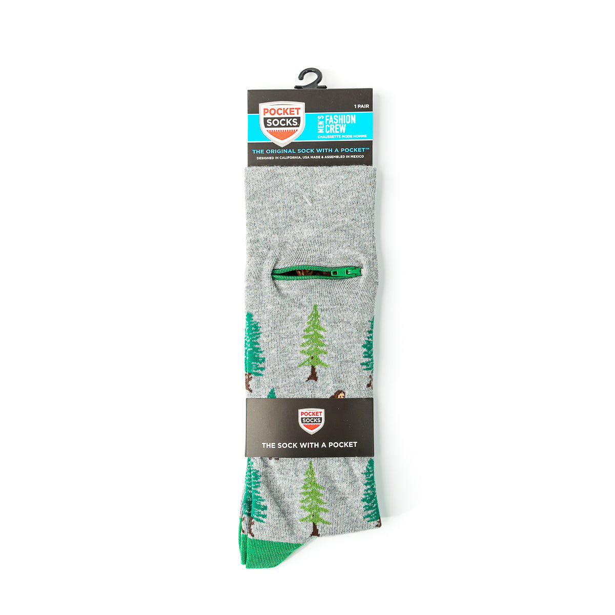 
                  
                    Pocket Socks® Sasquatch on Grey, Mens
                  
                