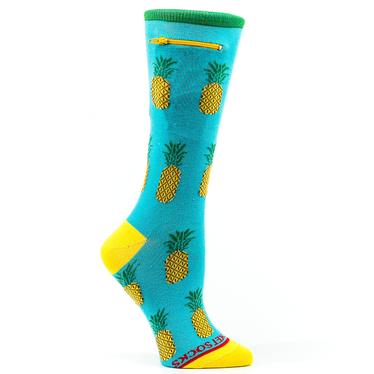 Pocket Socks® Pineapple on Blue, Womens
