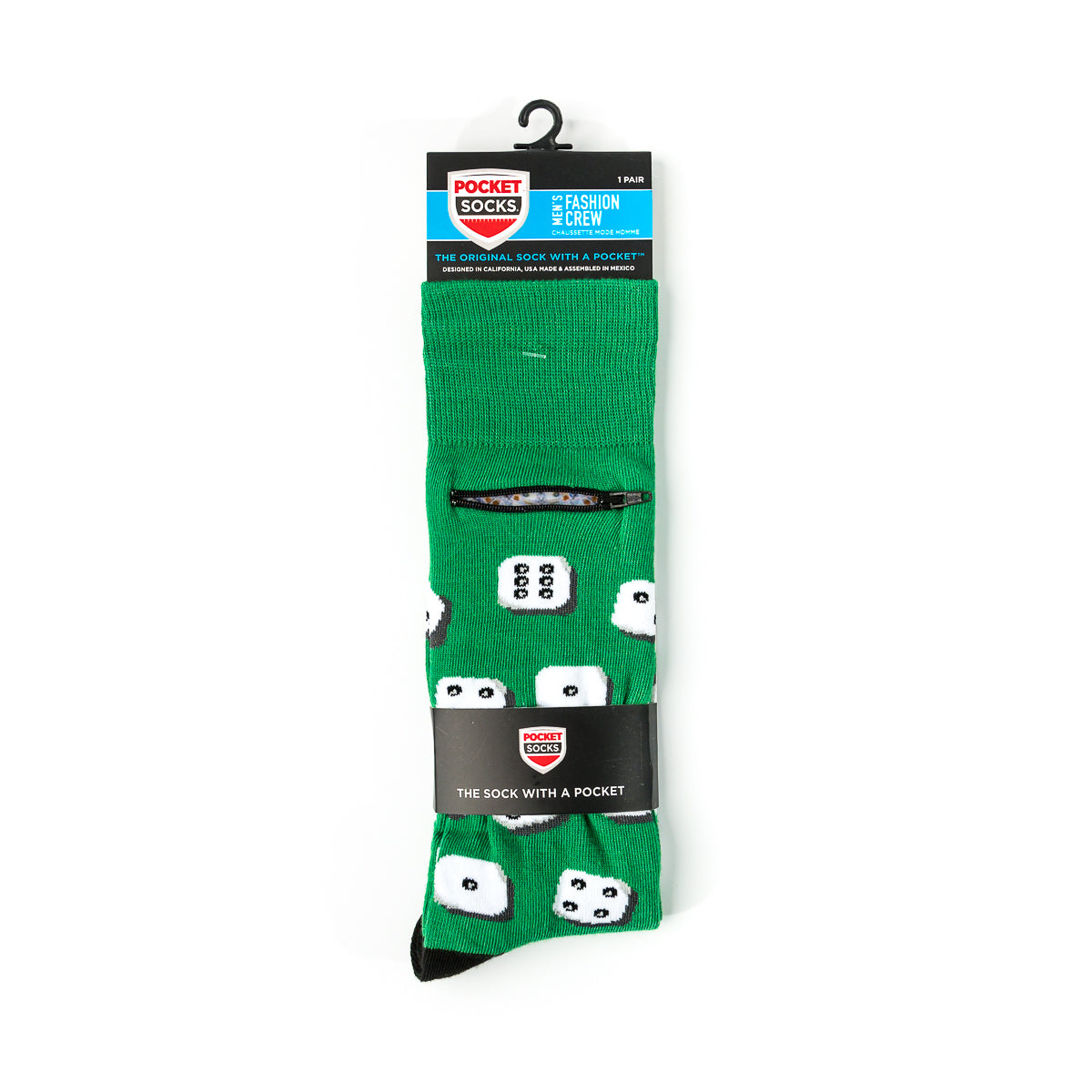 
                  
                    Pocket Socks® Dice on Green, Mens
                  
                