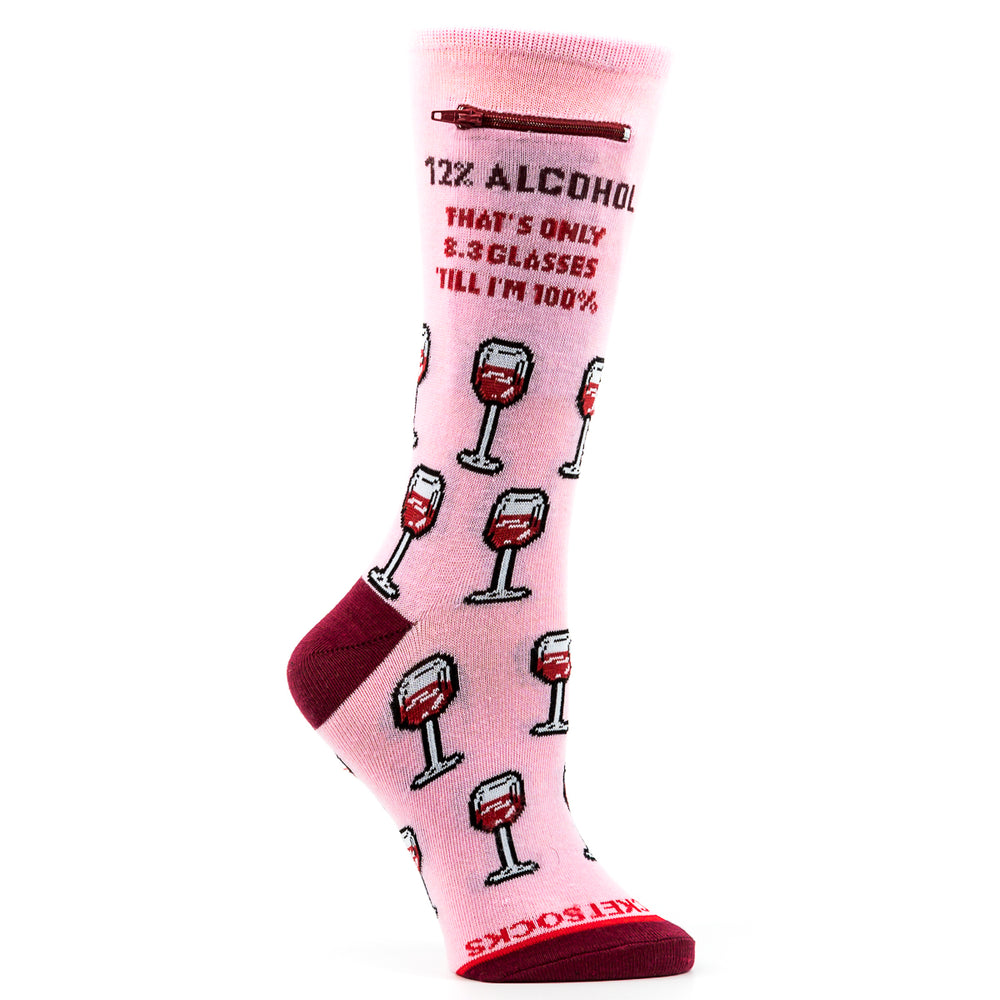 
                  
                    Pocket Socks® 12% Alcohol Wine on PInk, Womens
                  
                