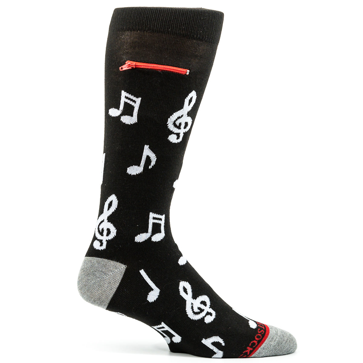 Pocket Socks® Musical Notes on Black, Mens