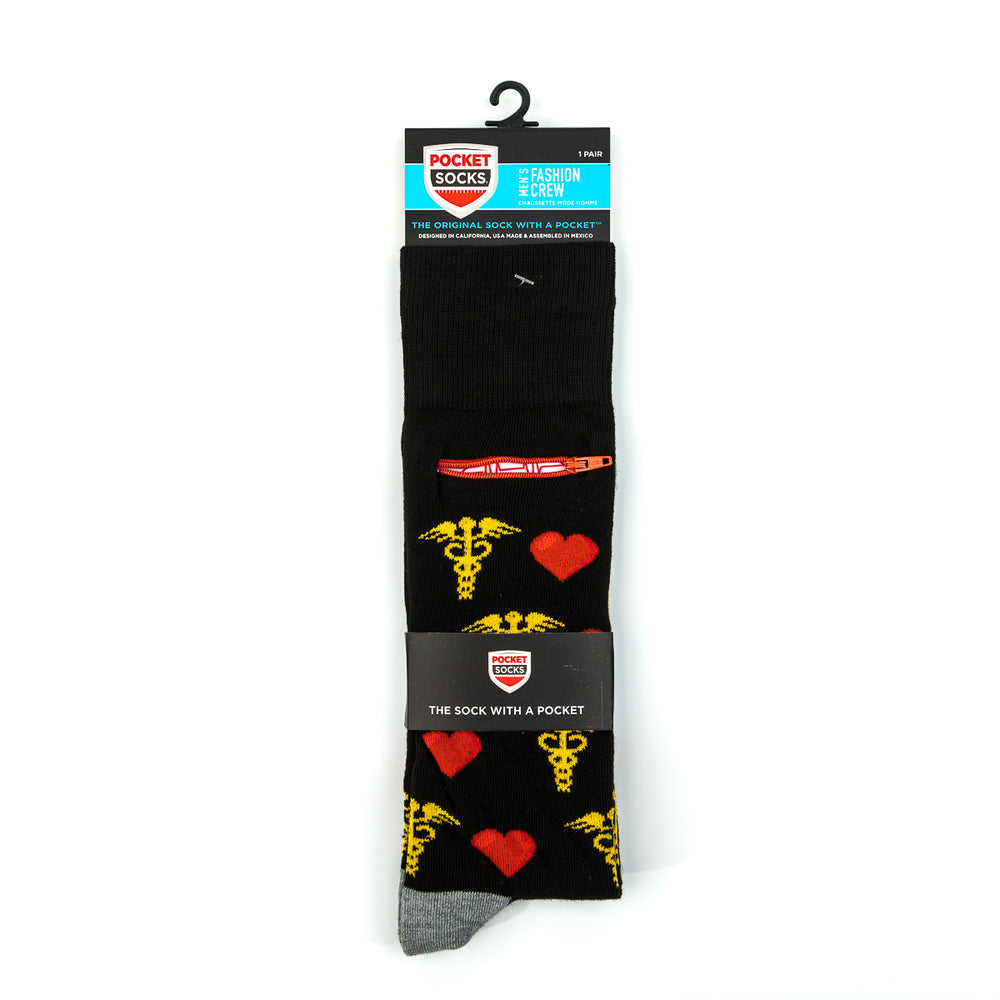 
                  
                    Pocket Socks® Healthcare on Black, Mens
                  
                