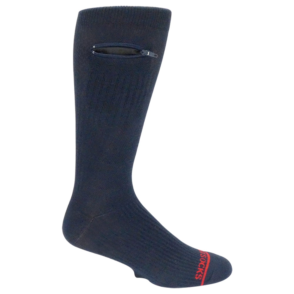 Compression Pocket Socks®, Crew, Navy Blue, Large