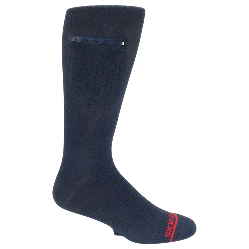 Compression Pocket Socks®, Crew, Navy Blue, Large