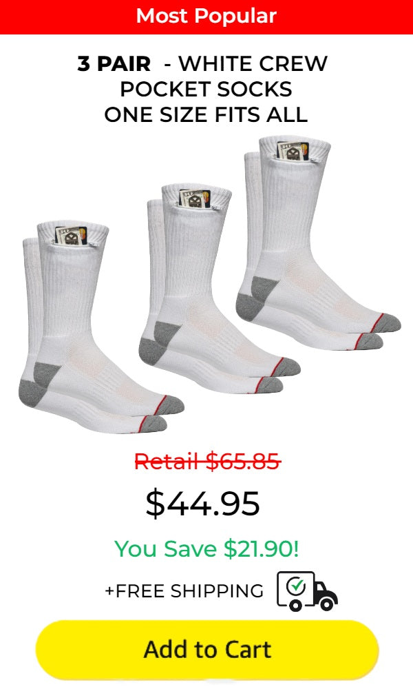 White Crew One Size Fits All - 3-Pack