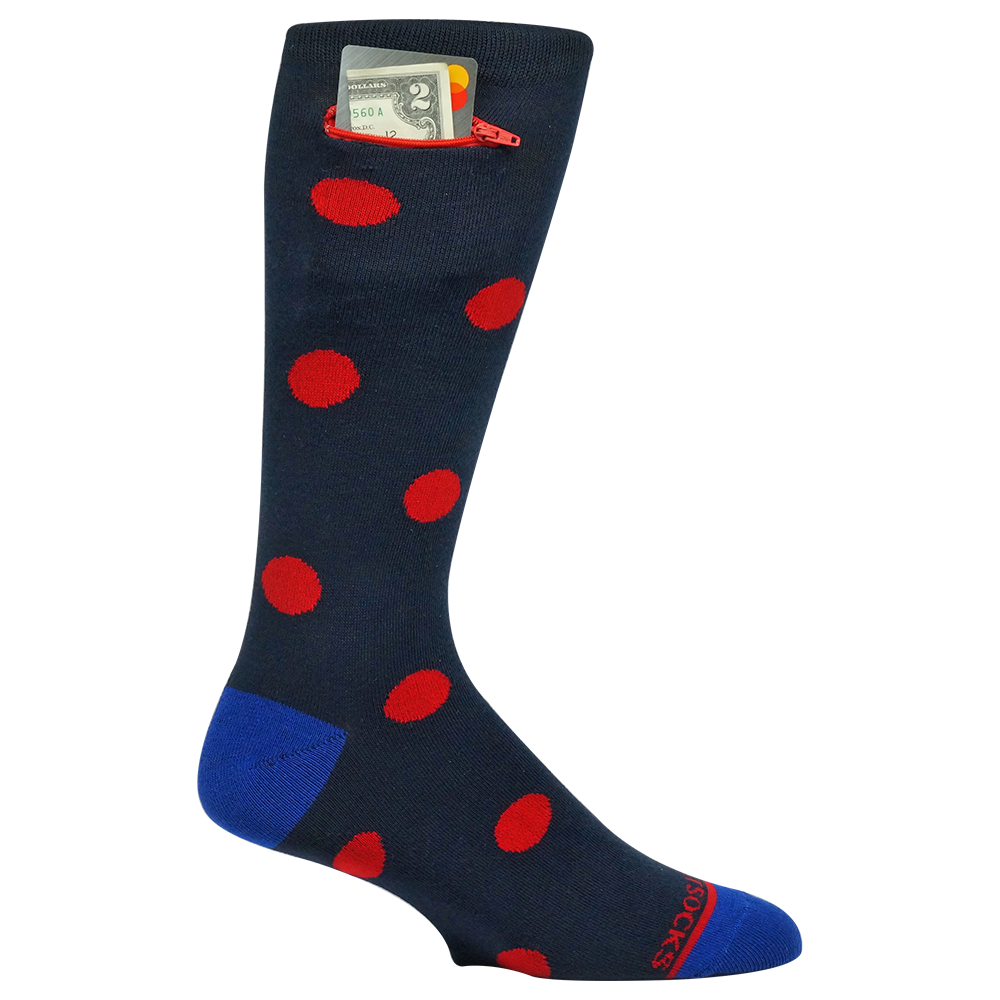 Pocket Socks® Navy Red, Mens