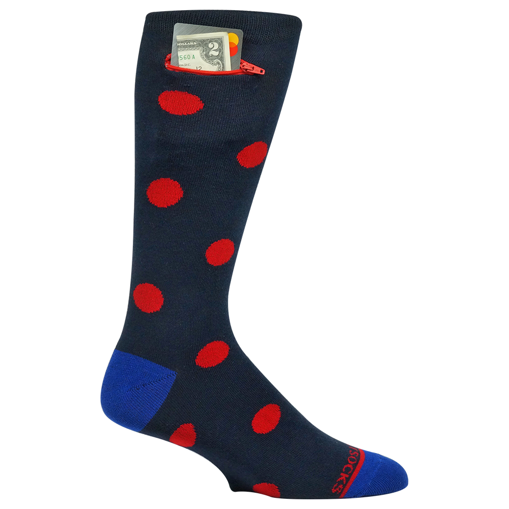 
                  
                    Pocket Socks® Navy Red, Mens
                  
                