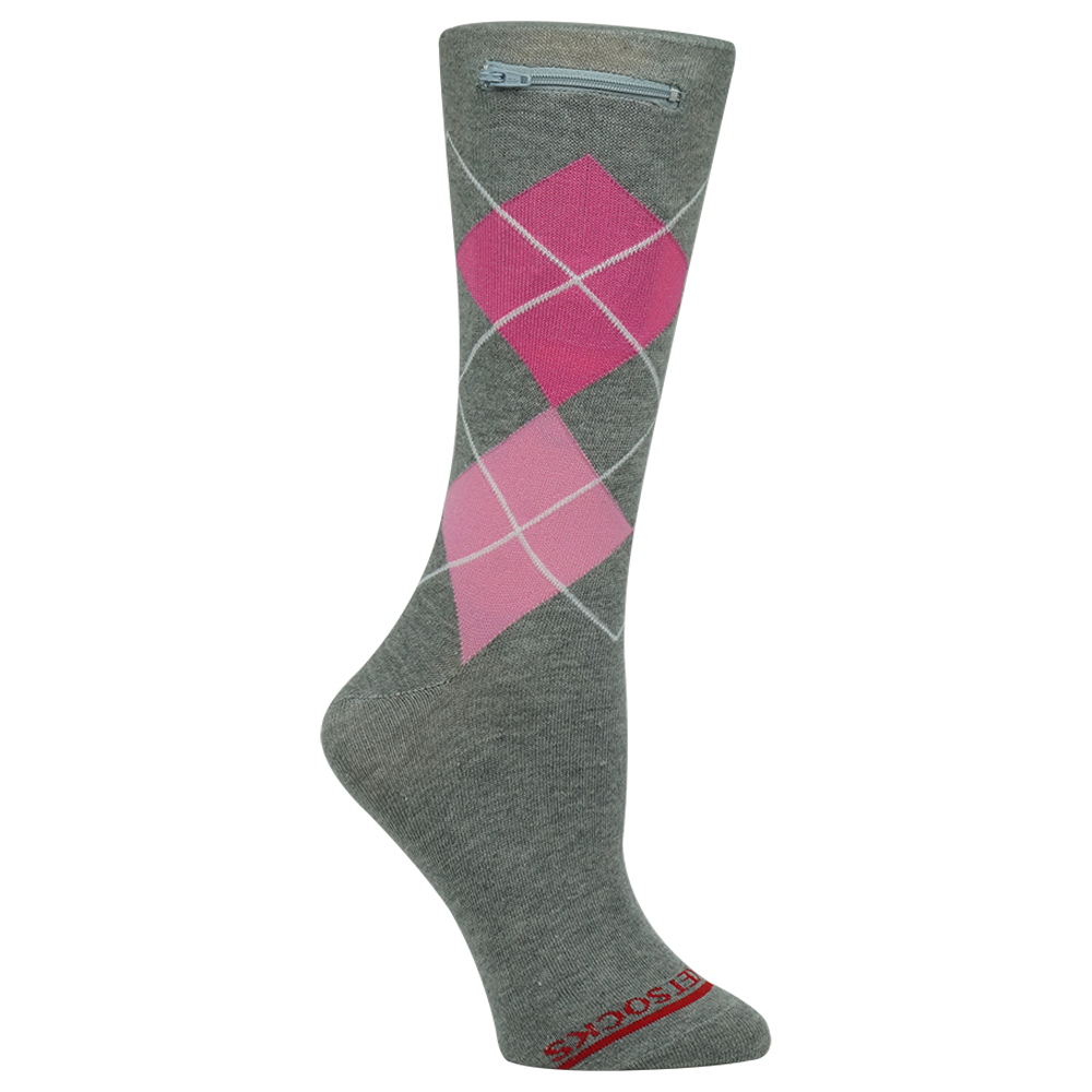 
                  
                    Pocket Socks® Grey/Pink Argyle, Womens
                  
                