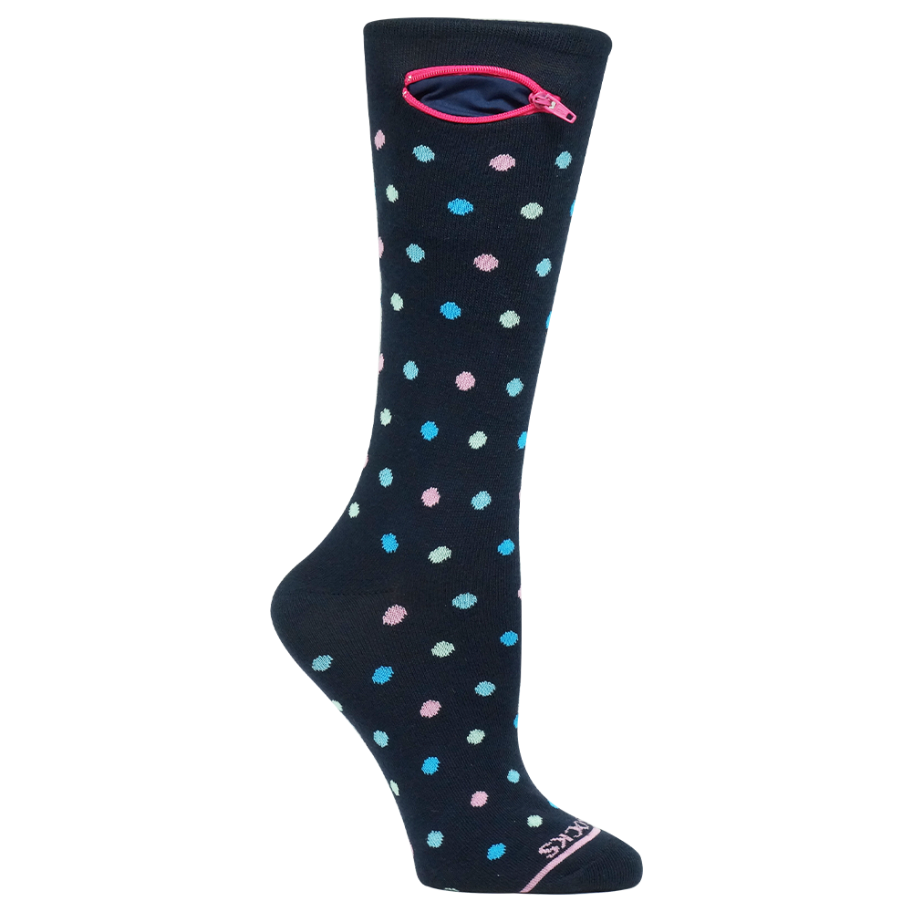 
                  
                    Pocket Socks® Multi Dot Navy on Blue, Womens
                  
                