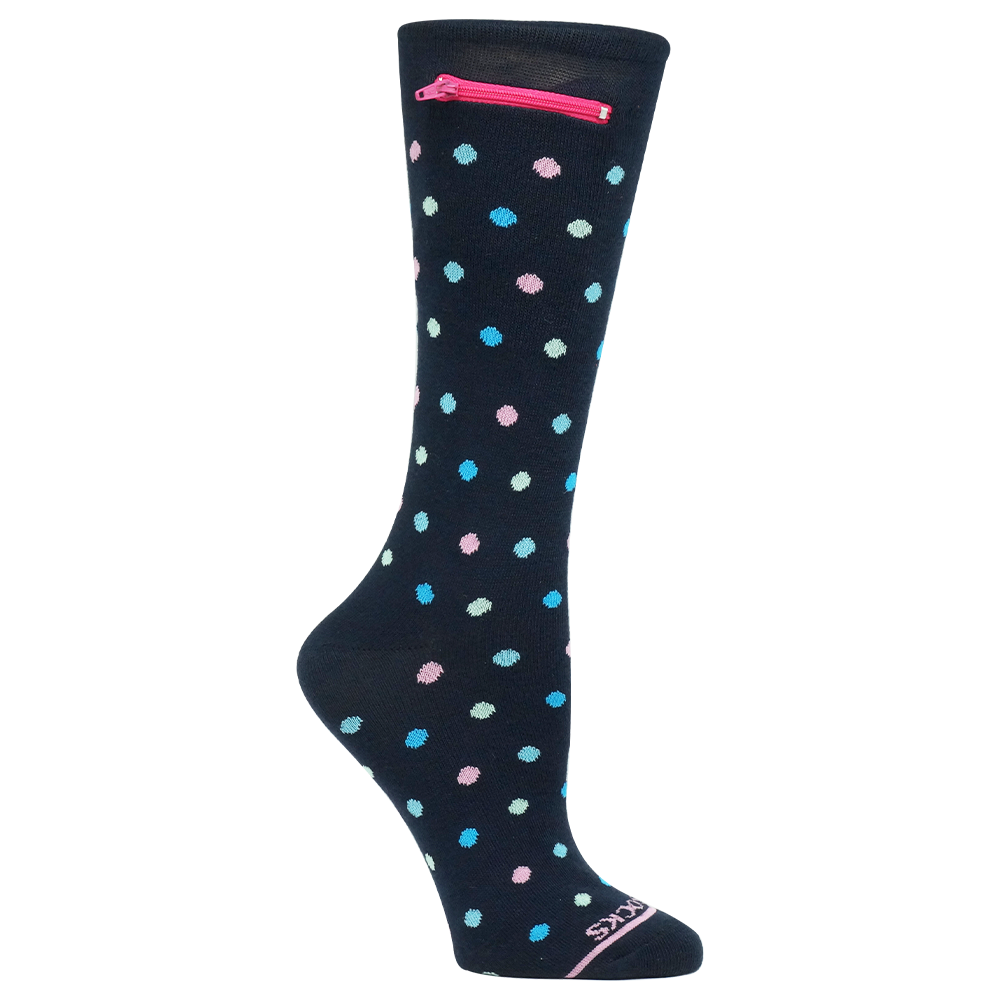 Pocket Socks®, Multi Dot Navy, Womens