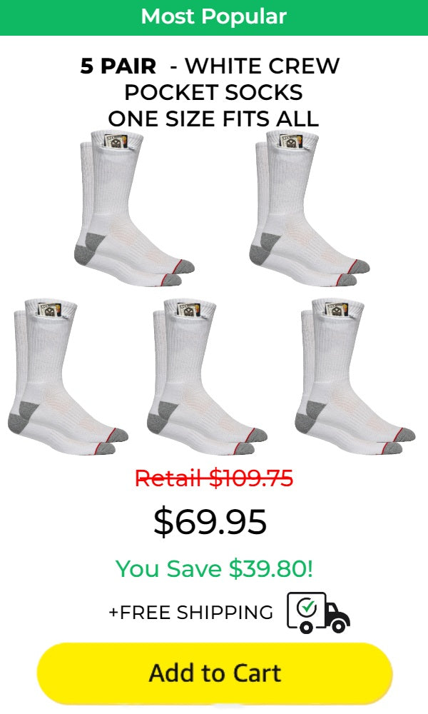 
                  
                    White Crew One Size Fits All - 5 Pack
                  
                
