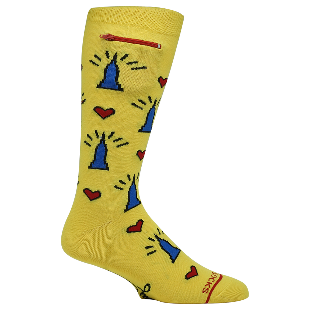 
                  
                    Pocket Socks®, Multi- Empire State on Yellow, One Size Fits Most
                  
                