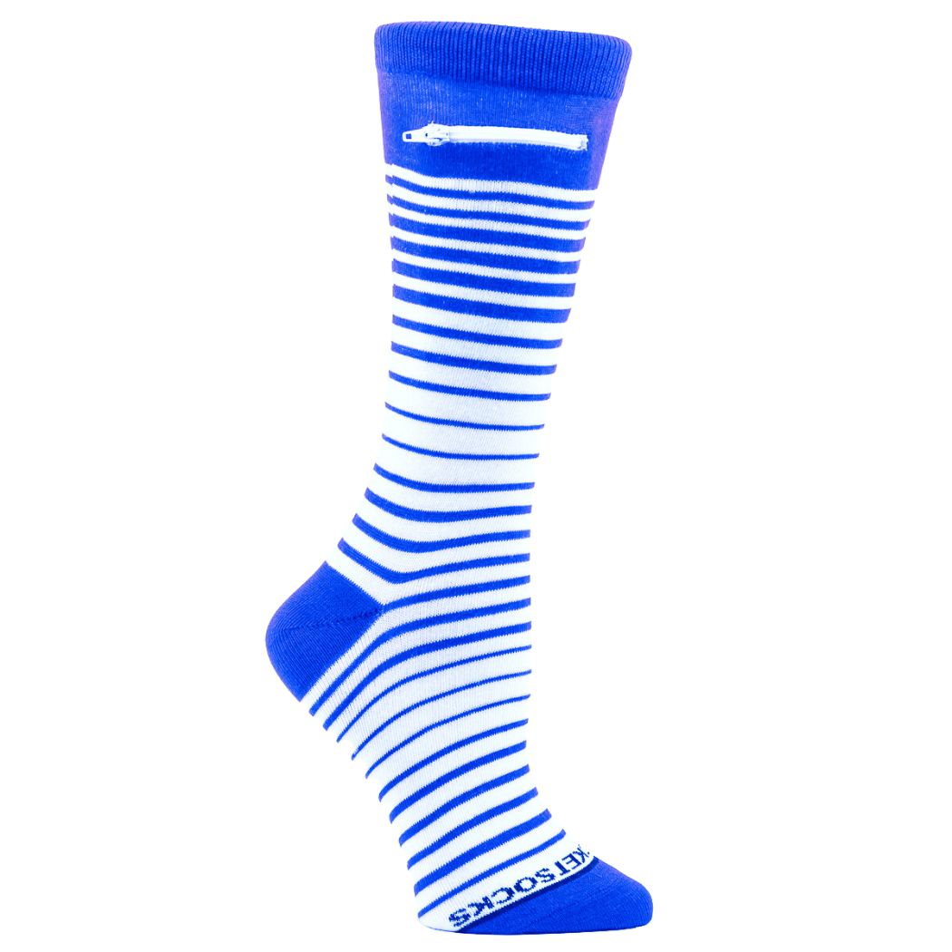 
                  
                    Royal Blue - White, Fashion Crew Pocket Socks®
                  
                