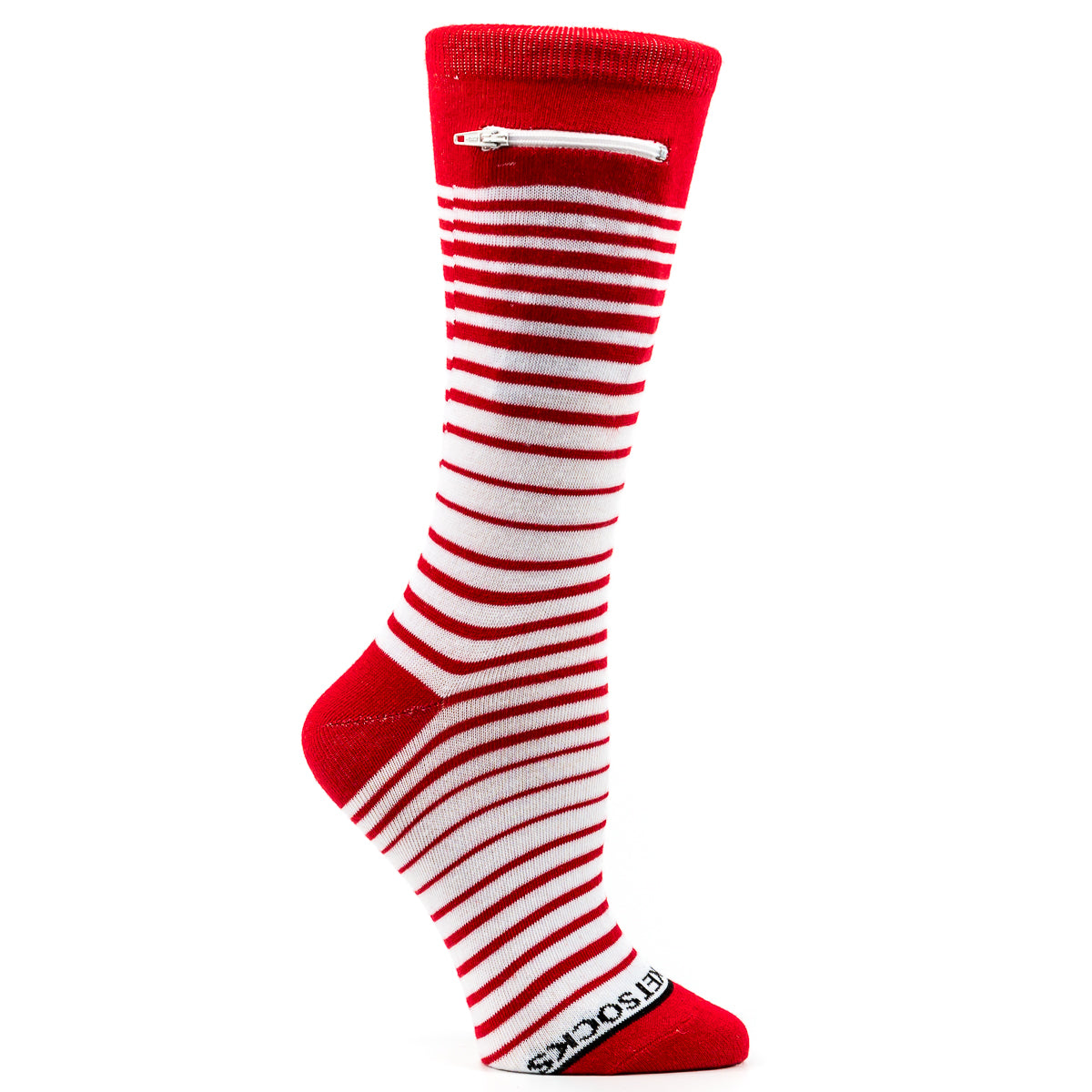 
                  
                    Red - White, Fashion Crew Pocket Socks®
                  
                