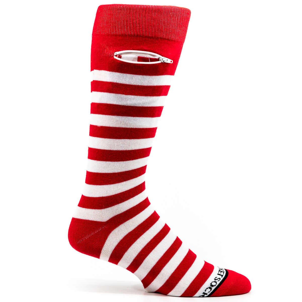 
                  
                    Red - White, Fashion Crew Pocket Socks®
                  
                