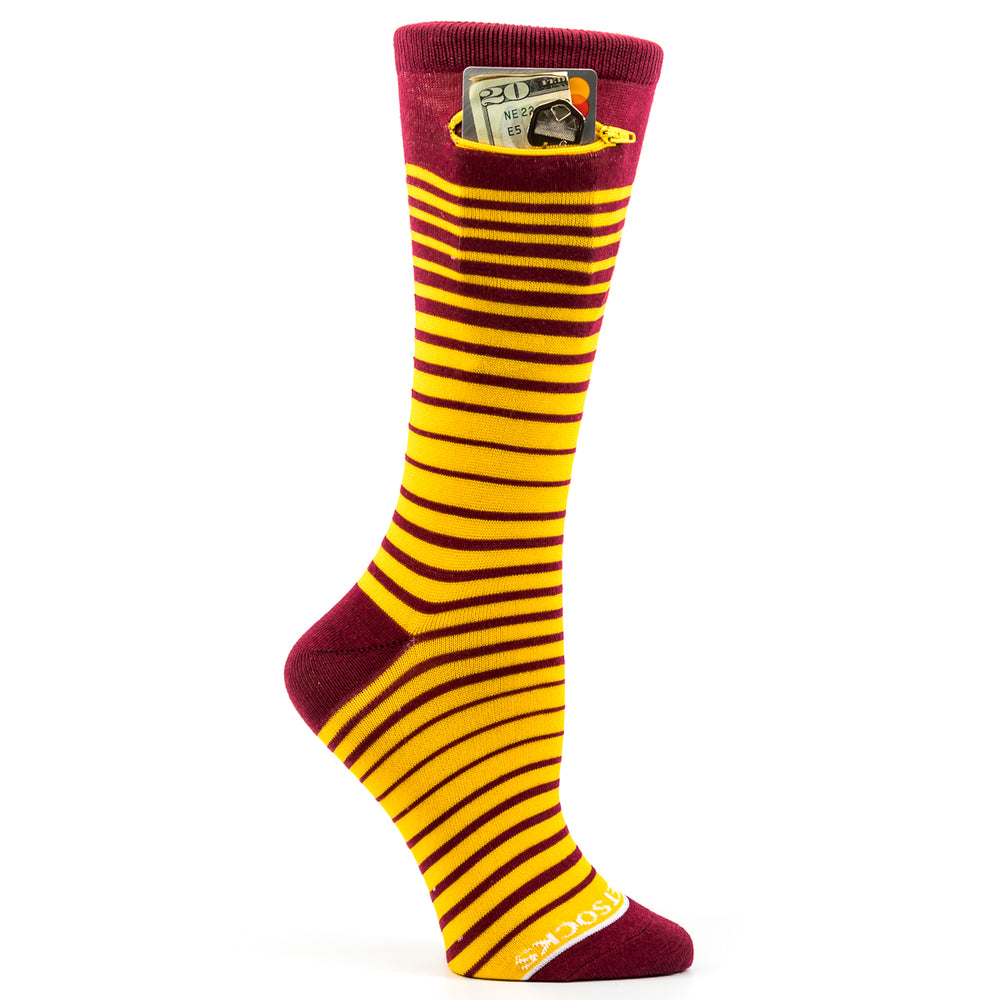 Cardinal - Yellow/Gold, Fashion Crew Pocket Socks®