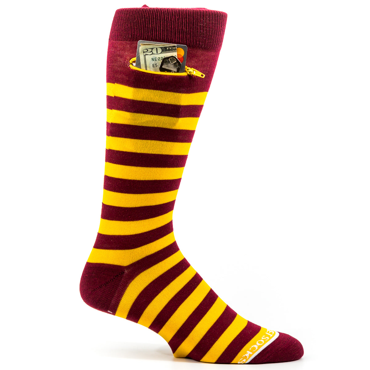 
                  
                    Cardinal - Yellow/Gold, Fashion Crew Pocket Socks®
                  
                