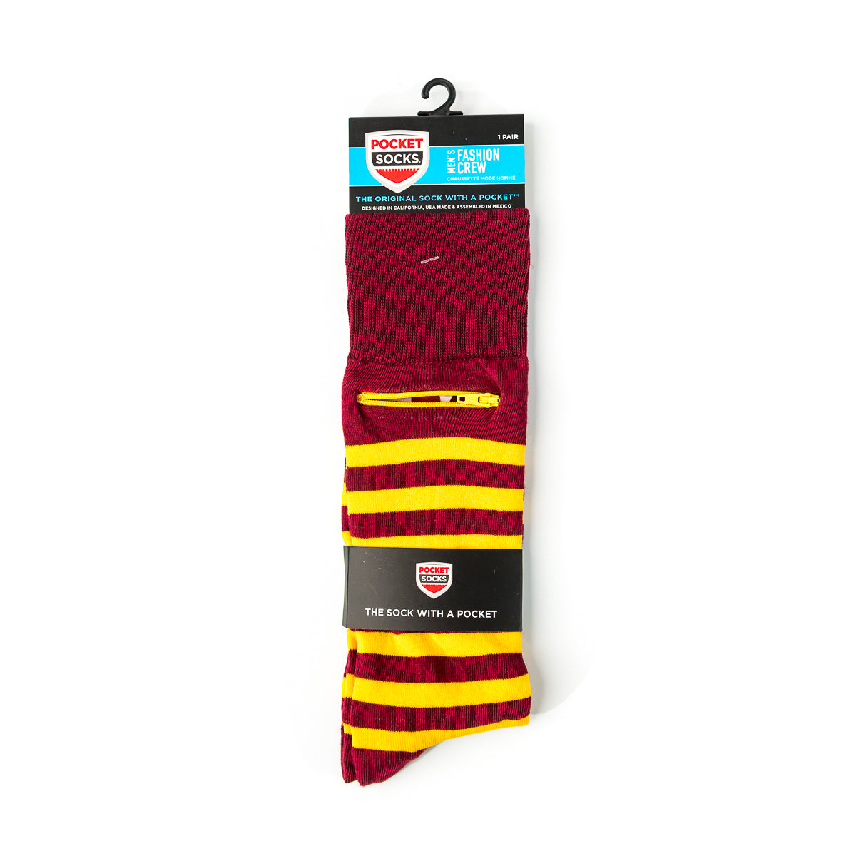 Cardinal - Yellow/Gold, Fashion Crew Pocket Socks®