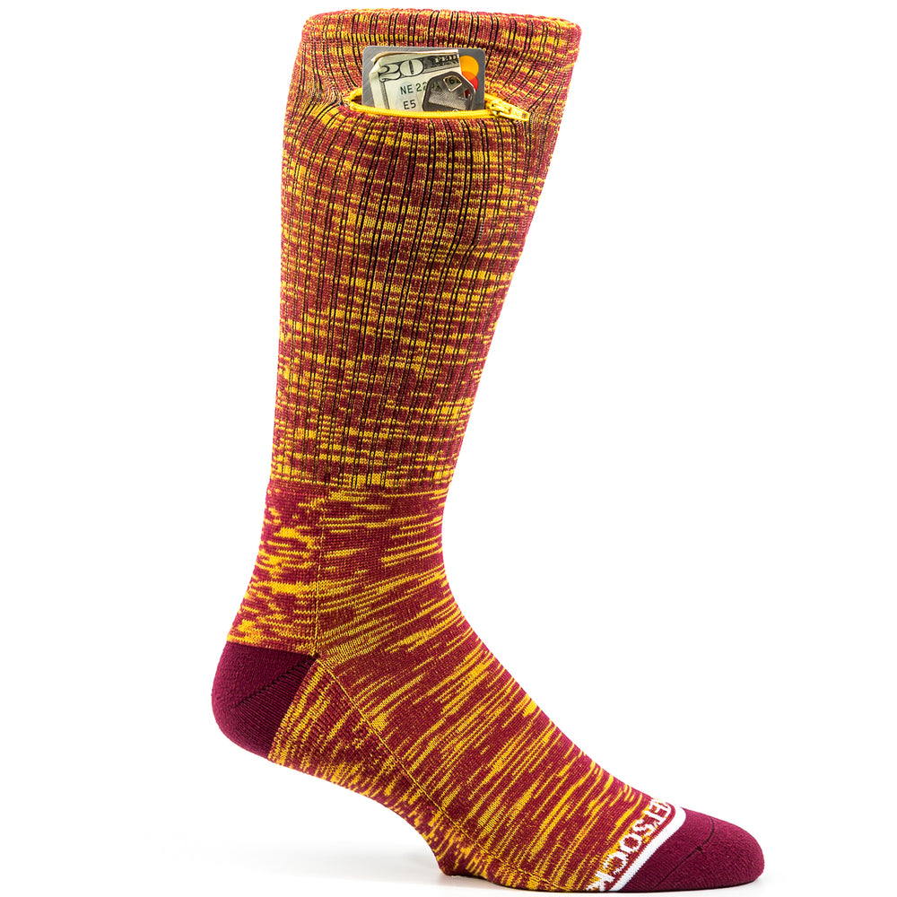 Cardinal - Yellow/Gold, Sport Crew Pocket Socks®