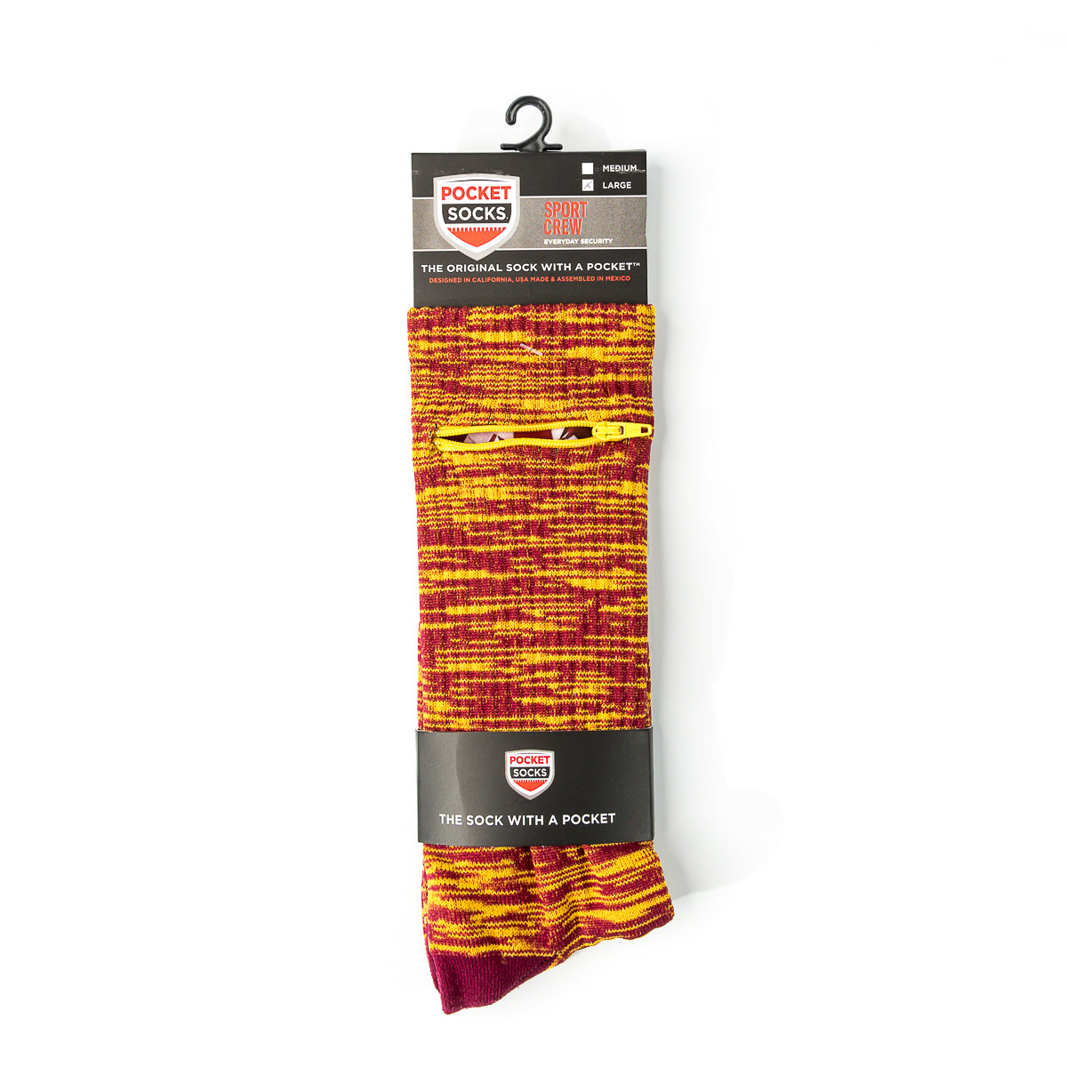 
                  
                    Cardinal - Yellow/Gold, Sport Crew Pocket Socks®
                  
                