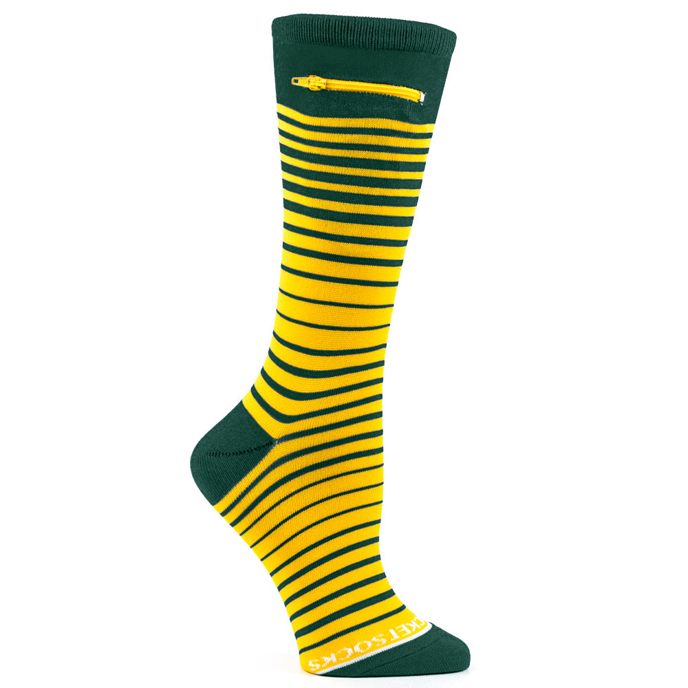 Green - Yellow, Fashion Crew Pocket Socks®