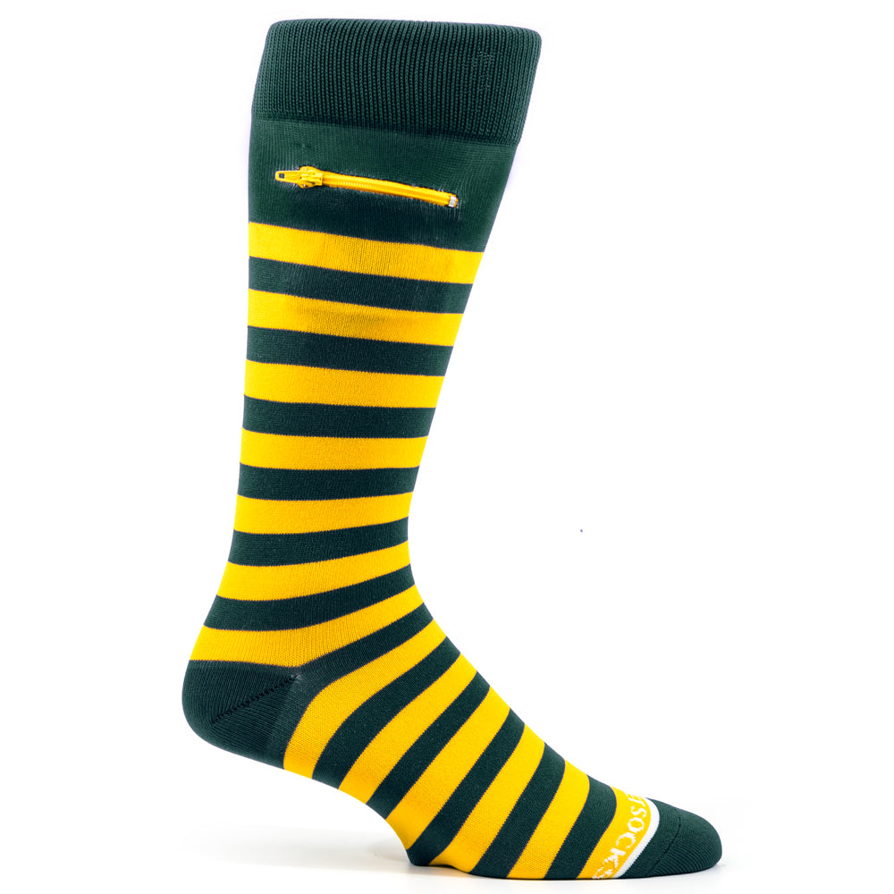 Green - Yellow, Fashion Crew Pocket Socks®