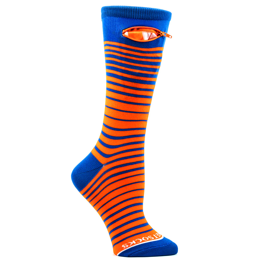 Orange - Royal Blue, Fashion Crew Pocket Socks pocketsocks.com Orange - Royal Blue, Fashion Crew Pocket Socks pocketsocks.com