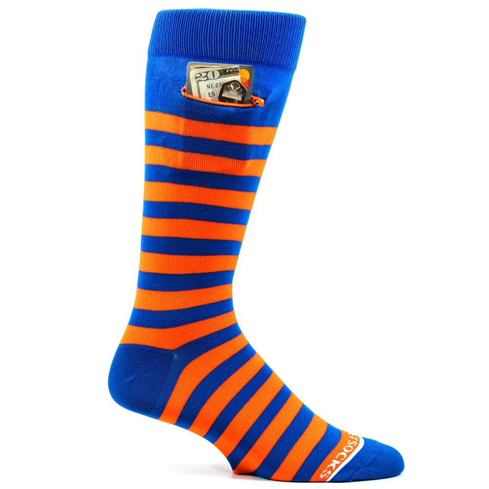 
                  
                    Orange - Royal Blue, Fashion Crew Pocket Socks®
                  
                