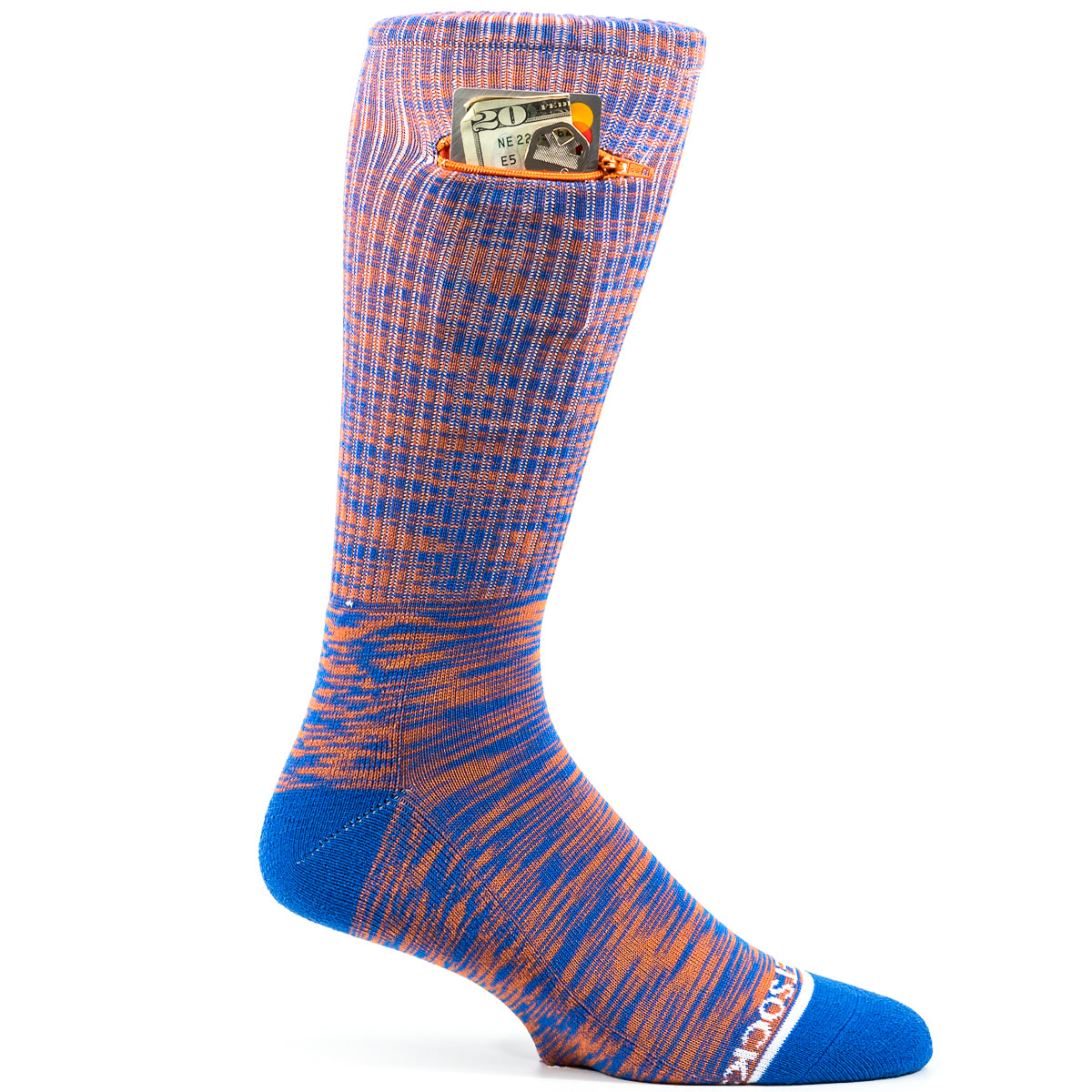 Orange - Royal Blue, Sport Crew Pocket Socks®
