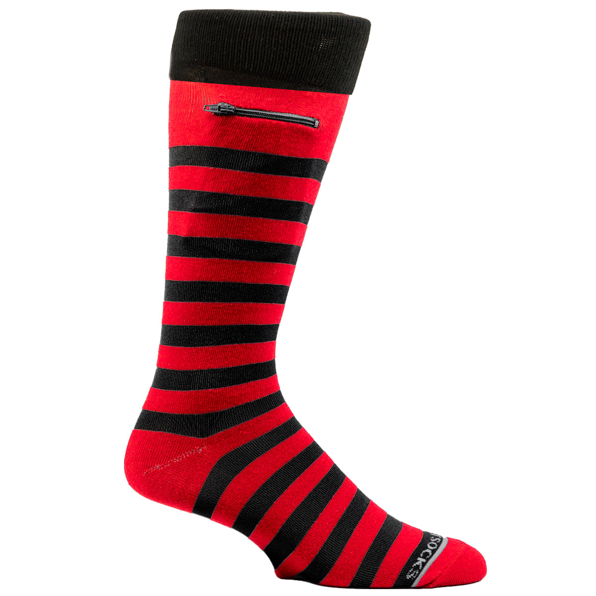 
                  
                    Red - Black, Fashion Crew Pocket Socks®
                  
                