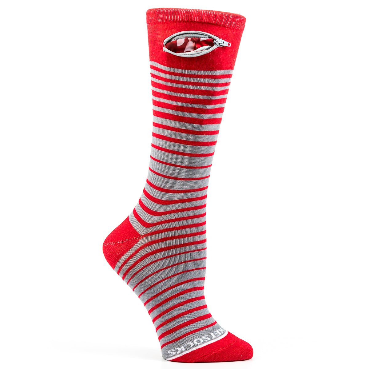 Red - Grey, Fashion Crew Pocket Socks®