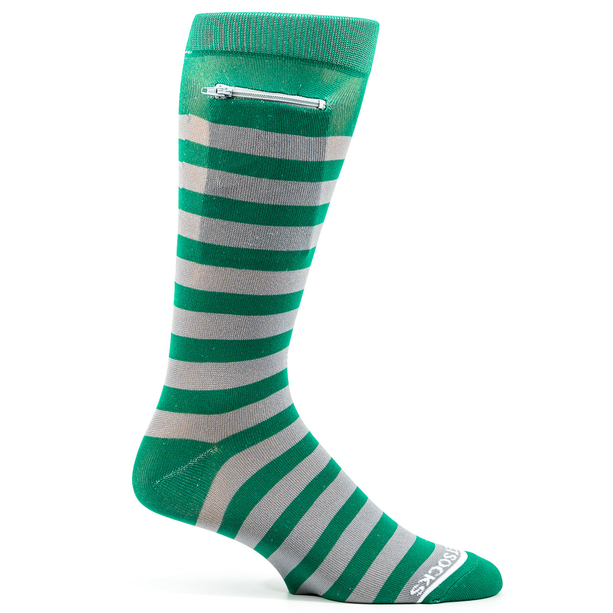 
                  
                    Green - Grey, Fashion Crew Pocket Socks®
                  
                