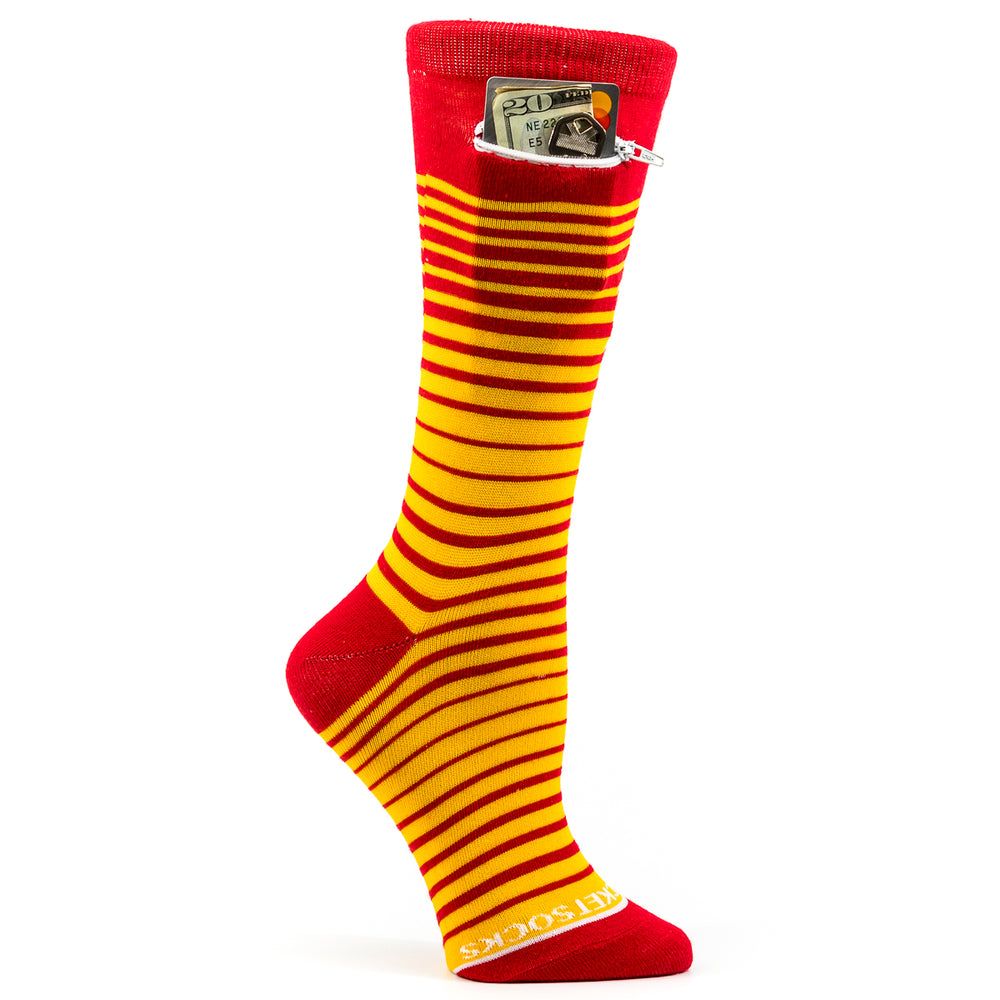 Red - Yellow, Fashion Crew Pocket Socks®