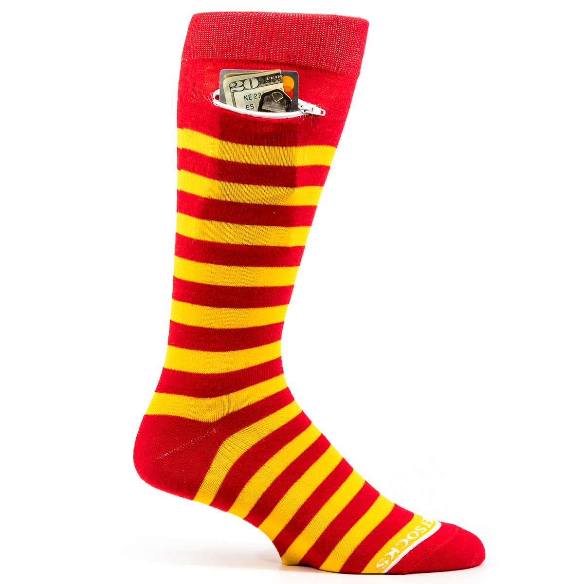 
                  
                    Red - Yellow, Fashion Crew Pocket Socks®
                  
                