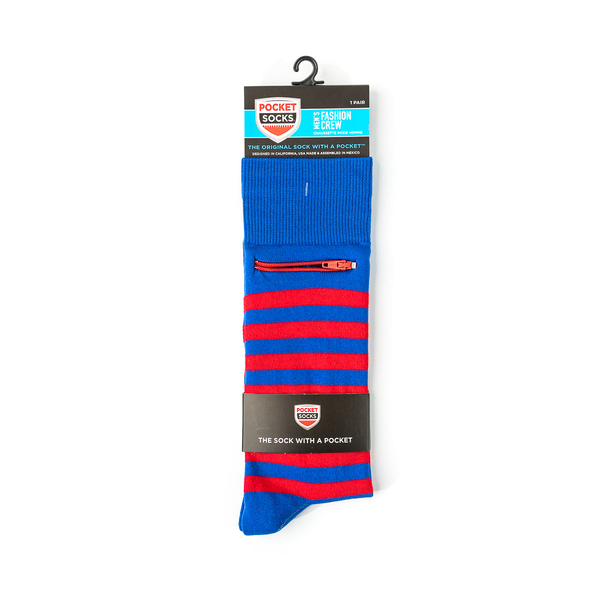 Red - Blue, Fashion Crew Pocket Socks®