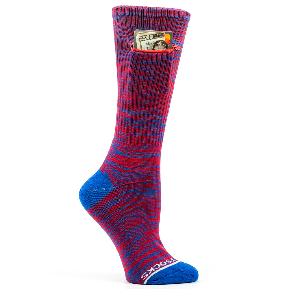 Red - Blue, Sport Crew Pocket Socks®