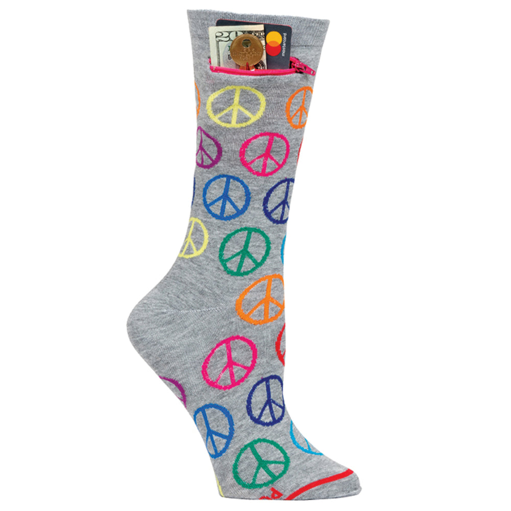 Pocket Socks® Peace & Love, Womens - Deluxe