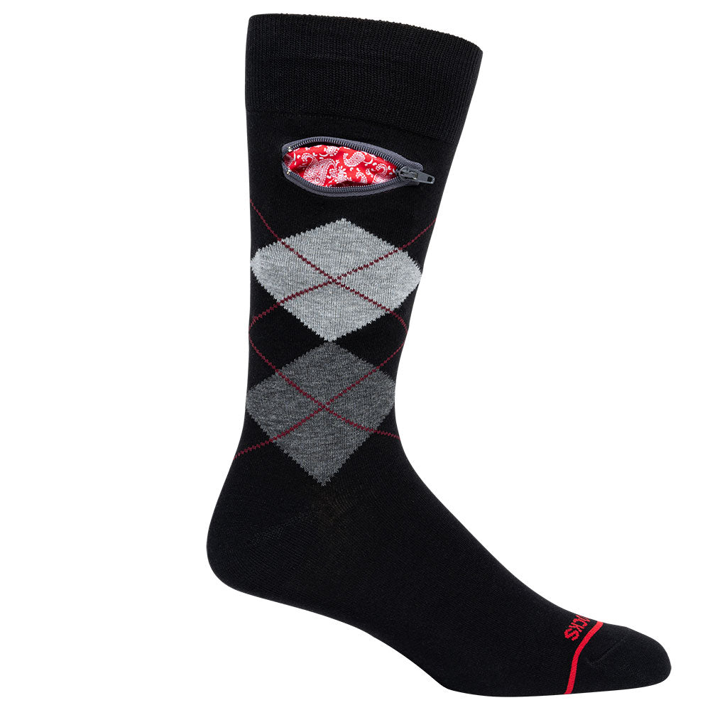 
                  
                    Pocket Socks®, Argyle Grey, Mens
                  
                