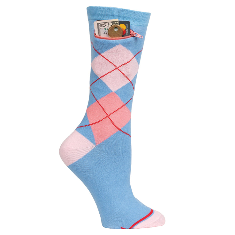 Pocket Socks®, Periwinkle Argyle, Womens