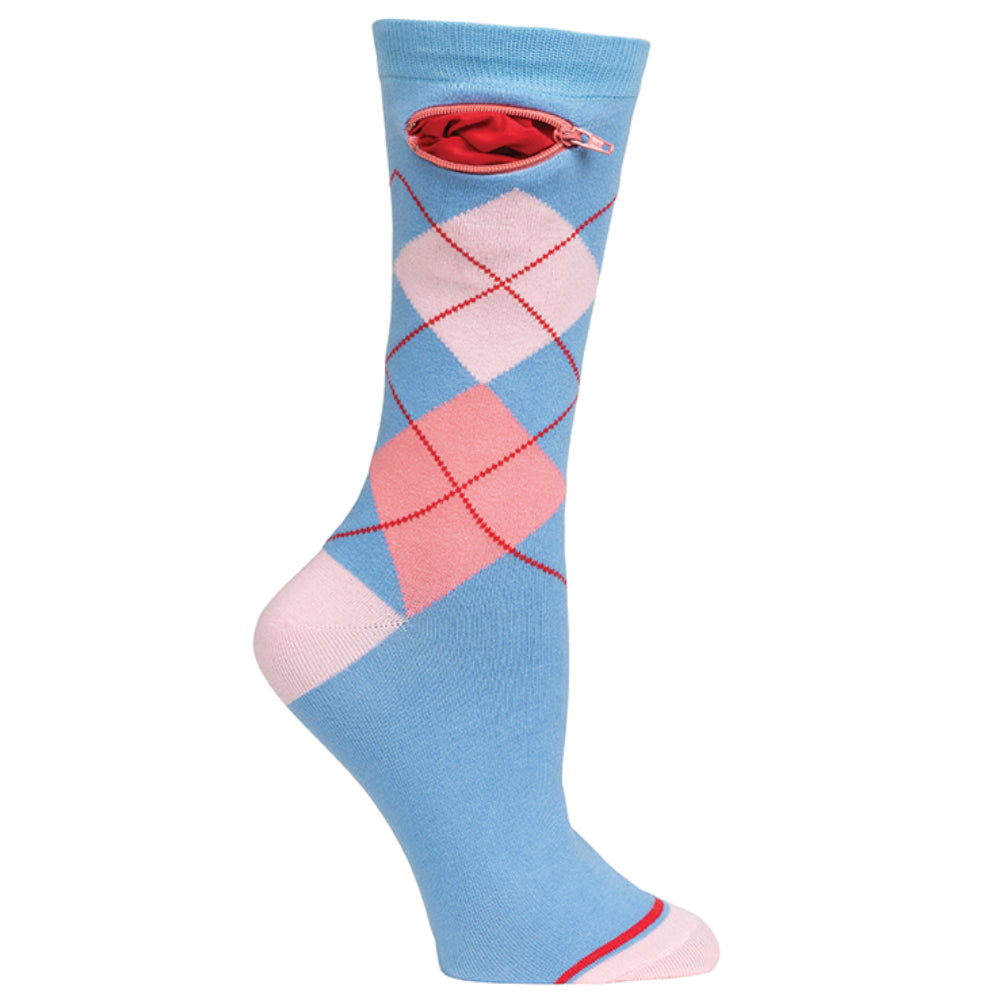 Pocket Socks®, Periwinkle Argyle, Womens