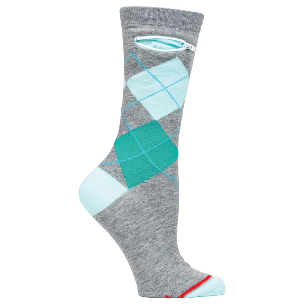 Pocket Socks®, Grey Argyle, Womens