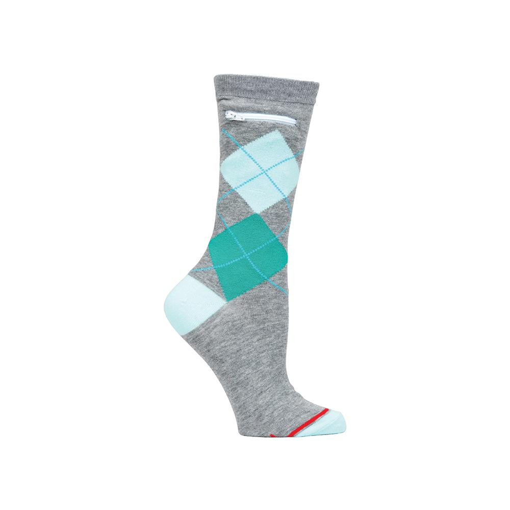 
                  
                    Pocket Socks®, Grey Argyle, Womens
                  
                