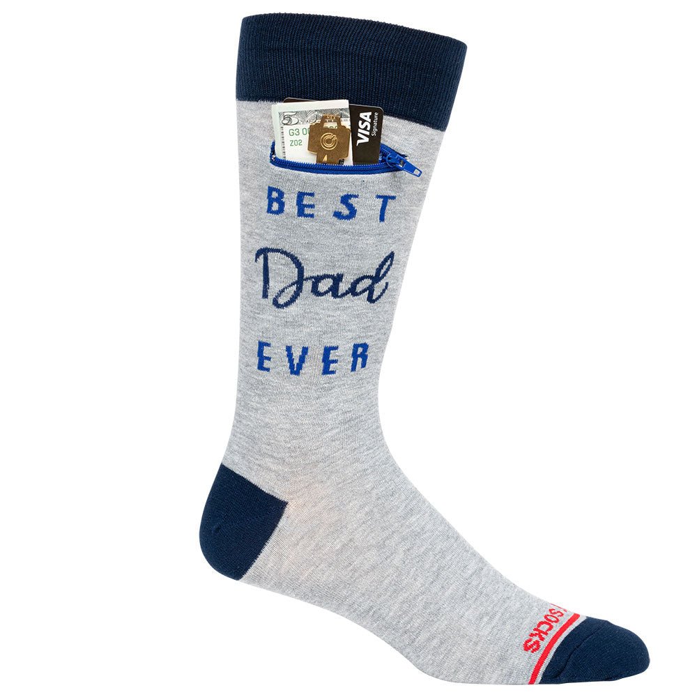 
                  
                    Pocket Socks® Best Dad Ever, Grey, Mens
                  
                