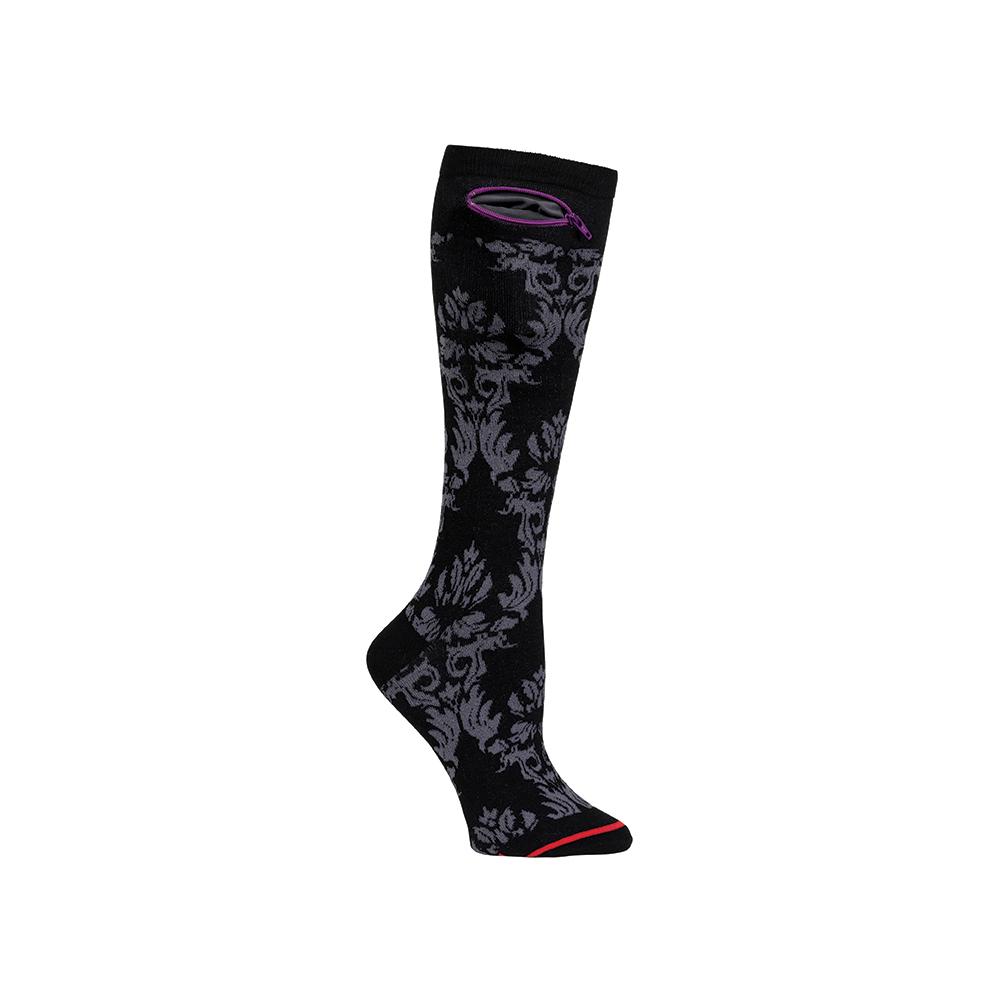 DAMASK BLACK KNEE HIGH - Womens